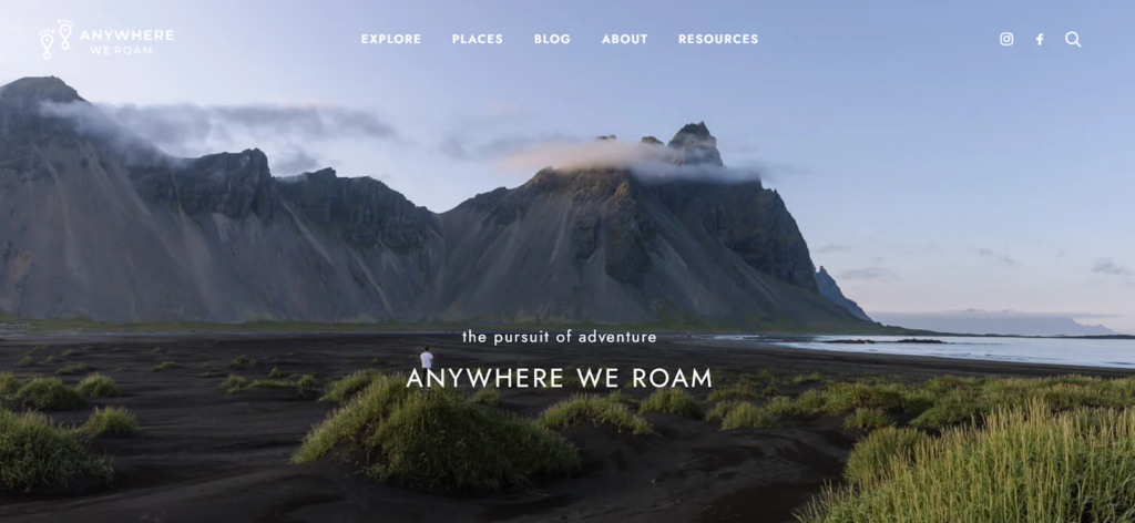 anywhere we roam homepage