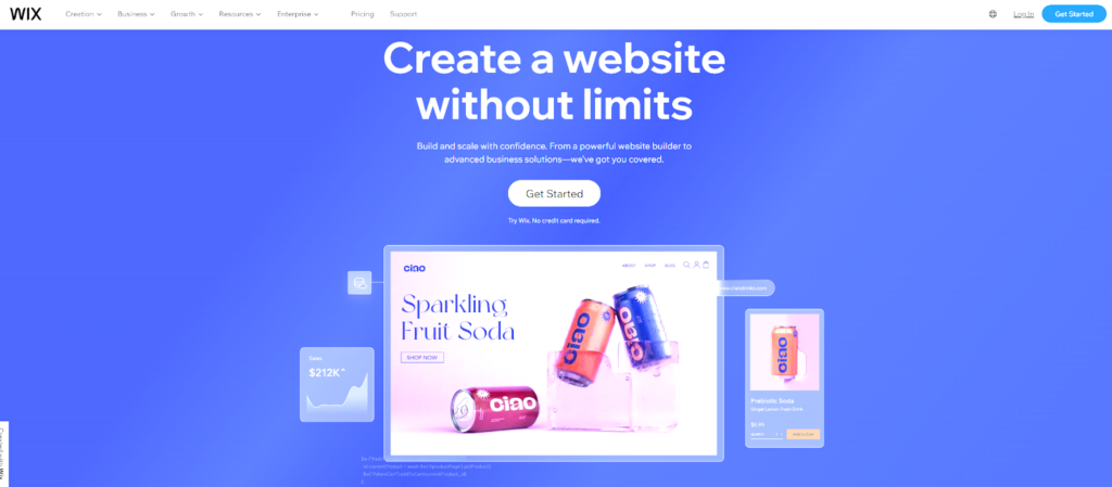 wix homepage