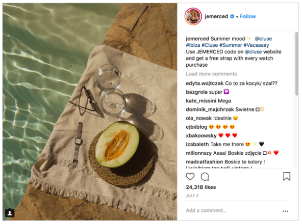 Sales Driving Influencer Post