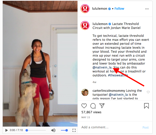 lululemon influencer discount