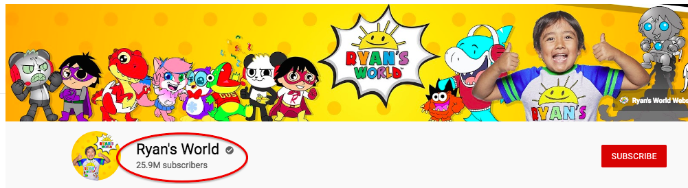 Ryan's World Youtube Channel