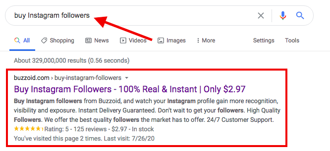 Do not buy instagram followers