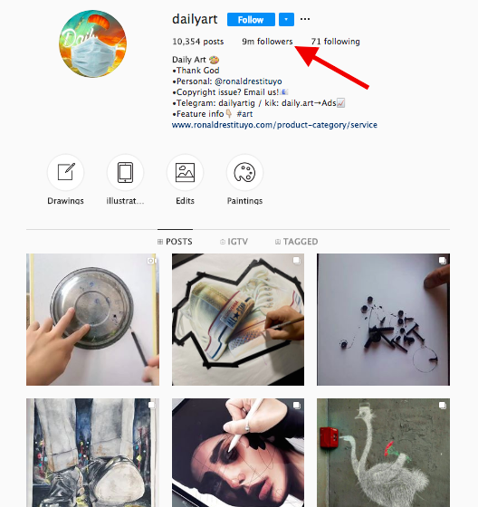 dailyart instagram profile