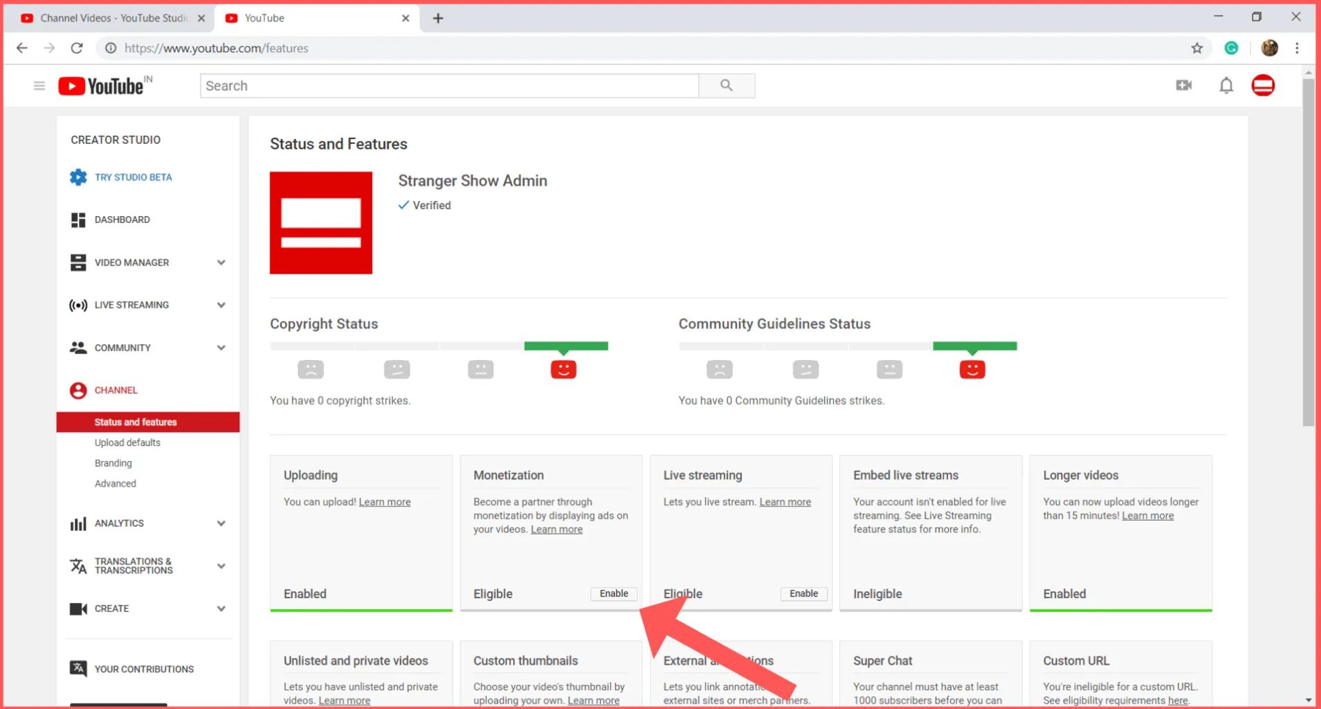 2021 youtube dashboard Secure your