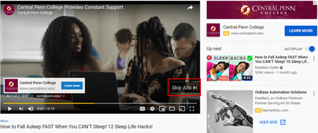 experiment youtube ad placement