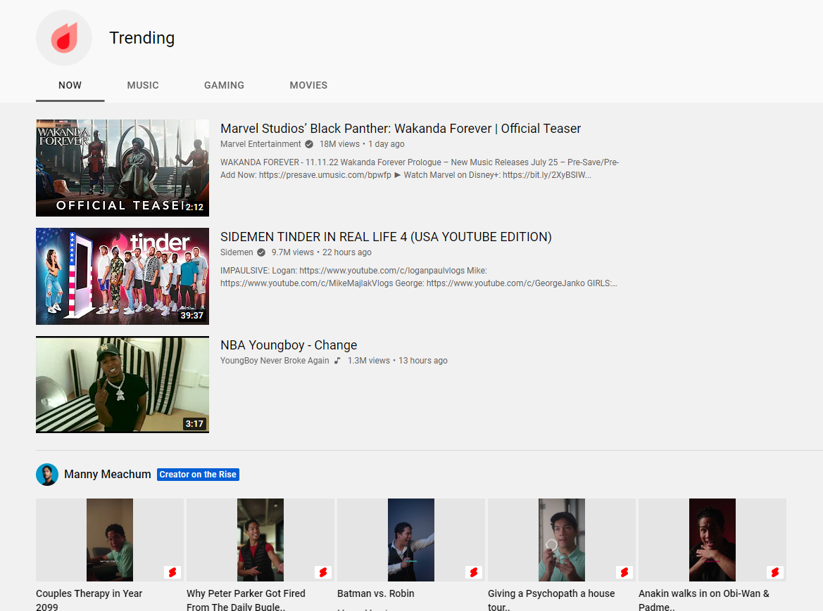 youtube trending window