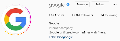 google instagram bio