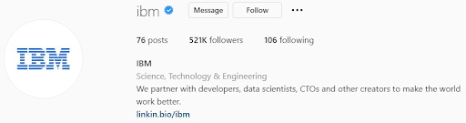 ibm instagram bio