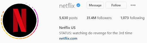 netflix instagram bio