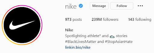 nike instagram bio