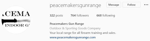 peacemakers instagram bio with category