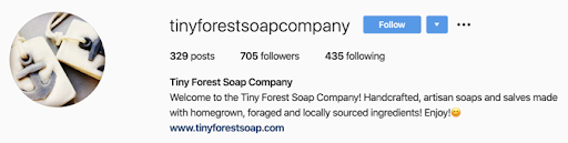 tinyforestsoapcompany insta bio