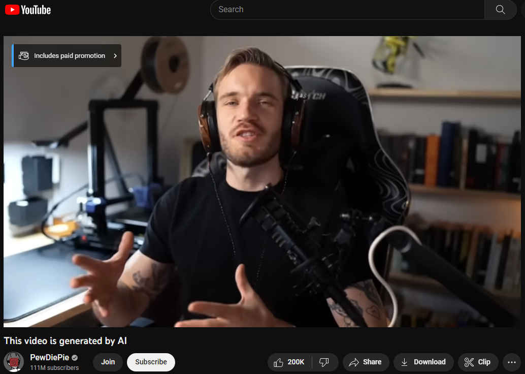 pewdiepie youtube influencer