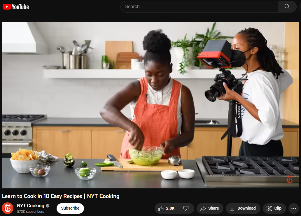 cooking youtube video idea