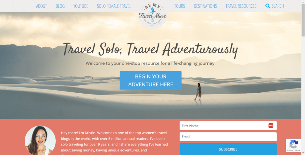 travel muse blog page
