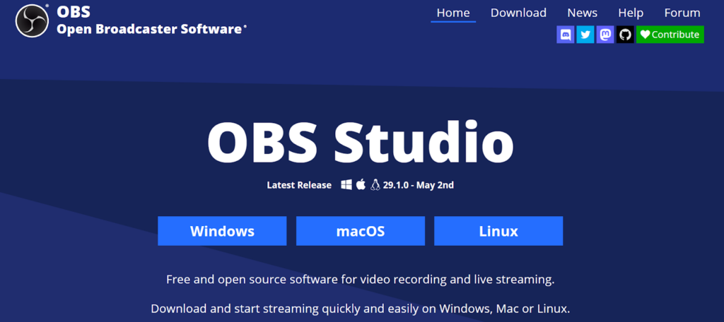 obs studio home page