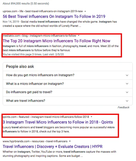 top micro influencers google search